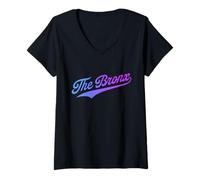 Femme The Bronx Boroughs of NY T-Shirt avec Col en V