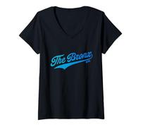 Femme The Bronx Boroughs of NY T-Shirt avec Col en V