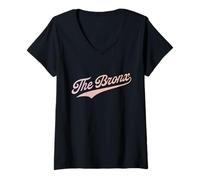 Femme The Bronx Boroughs of NY T-Shirt avec Col en V