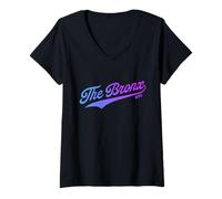 Femme The Bronx Boroughs of NY T-Shirt avec Col en V