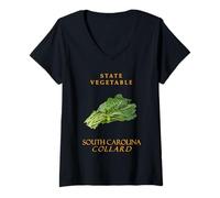Femme The Carolinas Territory Chou de légumes Verts T-Shirt avec Col en V