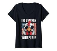 Femme The Chicken Whisperer | Funny Farmer & Backyard Chicke T-Shirt avec Col en V
