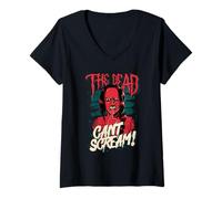 Femme The Conjuring Last Rites The Dead Can't Scream T-Shirt avec Col en V