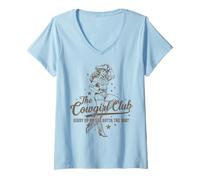 Femme The Cowgirl Club Giddy Up Western Rodeo Vibes T-Shirt avec Col en V