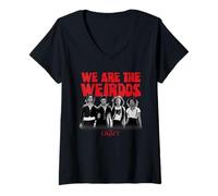 Femme The Craft We are The Weirdos Black and White Cast 90's Movie T-Shirt avec Col en V
