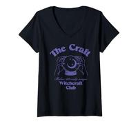 Femme The Craft Witchcraft Club Crystal Ball Logo 90's Movie T-Shirt avec Col en V