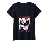 Femme The Cranberries Zombie Collage Vintage Band T-Shirt avec Col en V