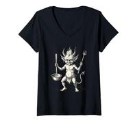 Femme The Curious Coal Sprite Ukobach T-Shirt avec Col en V