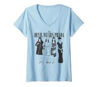 Femme The Devil Wears Prada Andy Sachs Various Looks Red Lipstick T-Shirt avec Col en V