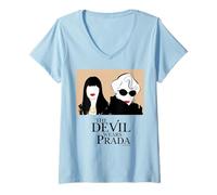 Femme The Devil Wears Prada Miranda and Andrea Title Logo T-Shirt avec Col en V