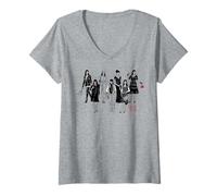 Femme The Devil Wears Prada Red Lips Simple Group Shot T-Shirt avec Col en V