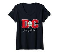 Femme The District of Washington DC Vacation Souvenir Capital des États-Unis T-Shirt avec Col en V