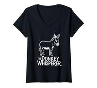 Femme The Donkey Whisperer Funny Farm-Animal Lover T-Shirt avec Col en V