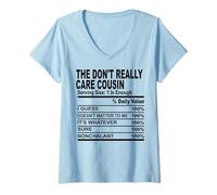Femme The Don't Really Care Cousin Cousins Men Women Family Reunion T-Shirt avec Col en V