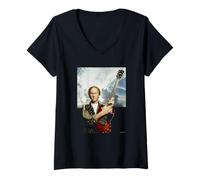 Femme The Doors Robby Krieger Guitare Light My Fire Michael Grecco T-Shirt avec Col en V