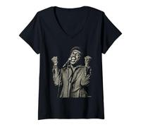 Femme The Drifters Singer Ben E King Soul R&B par Dick Barnatt T-Shirt avec Col en V