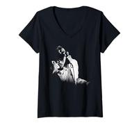 Femme The Faces Rod Stewart European Tour Bruxelles Belgique 1976 T-Shirt avec Col en V