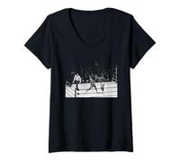 Femme The Fight Boxing Muhammad Ali Joe Frazier Lands Crochet Gauche T-Shirt avec Col en V