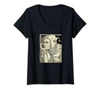 Femme The Fool Jester in Court Entertainer Comédie médiévale Drôle T-Shirt avec Col en V