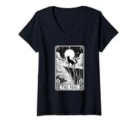 Femme The Fool Tarot Card Arcana O Cat Meme Major Arcana Funny T-Shirt avec Col en V