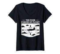 Femme The Four Forces of Flight T-Shirt avec Col en V