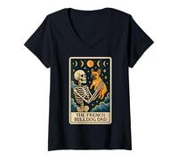 Femme The French Bulldog Dad Dog Dad Frenchie Fête des Pères Tarot T-Shirt avec Col en V