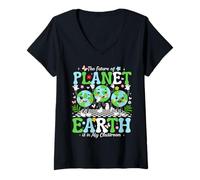 Femme The Future of Planet Earth is in My Classroom T-Shirt avec Col en V