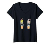 Femme Thé glacé au Citron et à la pêche avec des pouvoirs spéciaux T-Shirt avec Col en V