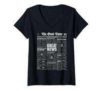 Femme The Good Times Journal Amusant Motivation journalisme T-Shirt avec Col en V