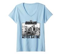 Femme The Goonies Never Say Die Monocolor T-Shirt avec Col en V