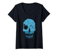 Femme The Goonies Skull Blue Graphic Nostalgie Collectible T-Shirt avec Col en V