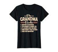 Femme The Grandma Code Fun Rules Funny Grandma Grandma Grandchildren Joke T-Shirt