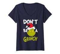 Femme The Grinch Christmas Pose Grumpy Santa Merry Christmas Classic T-Shirt avec Col en V