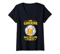 Femme The Groom Bachelor Party : Souvenez-Vous de Cette Nuit T-Shirt avec Col en V