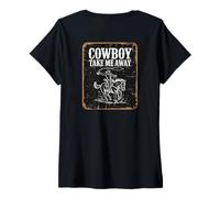 Femme The Hell I Won't Funny Cowgirl Country Western Rodeos Retro T-Shirt avec Col en V