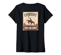 Femme The Hell I Won't Funny Cowgirl Country Western Rodeos Retro T-Shirt avec Col en V
