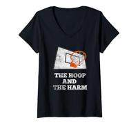 Femme The Hoop and The Harm B-Ball Player Foul Design T-Shirt avec Col en V