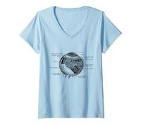 Femme The Human Eye Globe oculaire Anatomie Vintage T-Shirt avec Col en V