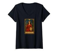 Femme The Impress Tarot Card T-Shirt Major Arcana Tarot T-Shirt avec Col en V