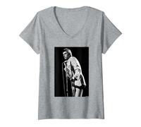 Femme The Jam Live Paul Weller Mod Rock par David Corio T-Shirt avec Col en V