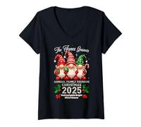 Femme The Jones Gnomes - Réunion annuelle de Famille Noël 2025 T-Shirt avec Col en V
