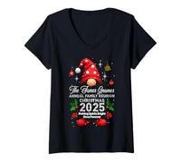 Femme The Jones Gnomes - Réunion annuelle de Famille Noël 2025 T-Shirt avec Col en V
