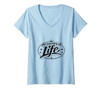 Femme The Journey of Life T-Shirt avec Col en V