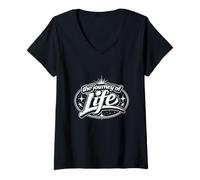 Femme The Journey of Life T-Shirt avec Col en V