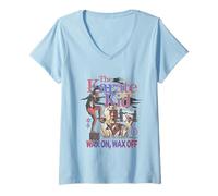 Femme The Karate Kid Vintage Crane Kick Retro Collage Movie T-Shirt avec Col en V