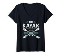 Femme The Kayak is Calling and I Must Go Whitewater Kayak T-Shirt avec Col en V