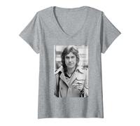 Femme The Kinks Ray Davies Waterloo Sunset Singer 1976 T-Shirt avec Col en V