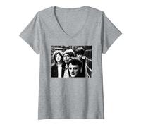 Femme The La's There She Goes Rock Band Portrait par AJ Barratt T-Shirt avec Col en V