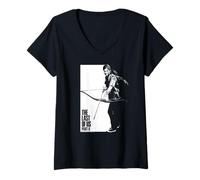 Femme The Last of Us Ellie Bow Black and White Video Game T-Shirt avec Col en V