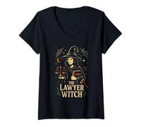 Femme The Lawyer Witch Fantasy Legal Magic Design T-Shirt avec Col en V